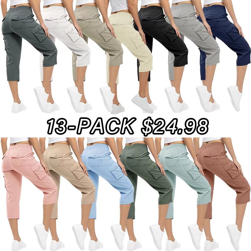 💝13 Packs for $24.98-Women's Outdoor Lightweight Cargo Capris Pants