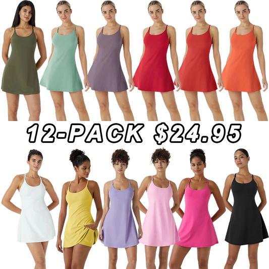 🔥Hot Sale🔥12-Pack All-Colors $24.95✨Plush Backless Active Dress
